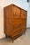 Mid 20th Century Modern Walnut and Brass Highboy Dresser With Tambour Door For Sale - Image 4 of 13