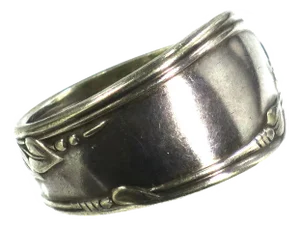 Vintage Art Nouveau-Style Spoon Ring 1930s, Size 11