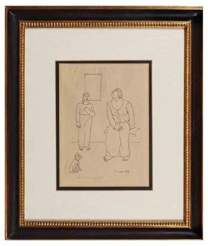 Carlo Carrà, The Acrobats, Lithograph, 1922, Framed