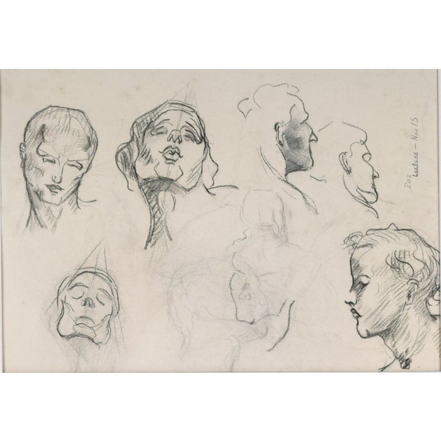 Art Deco Vintage Art Deco Era Nude Charcoal Portrait Figure Study Drawing by William B Pattengill 1934 For Sale - Image 3 of 8