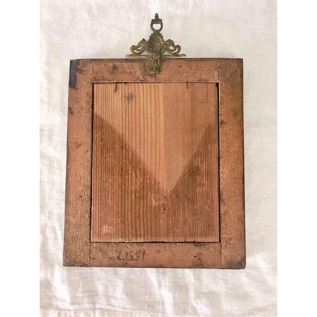 19th Century Cassette Frame with Bronze Cornice and Print of a Lady, France For Sale - Image 4 of 11