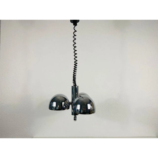Chrome Space Age Chandelier from Hillebrand, 1960s, Germany For Sale - Image 4 of 13