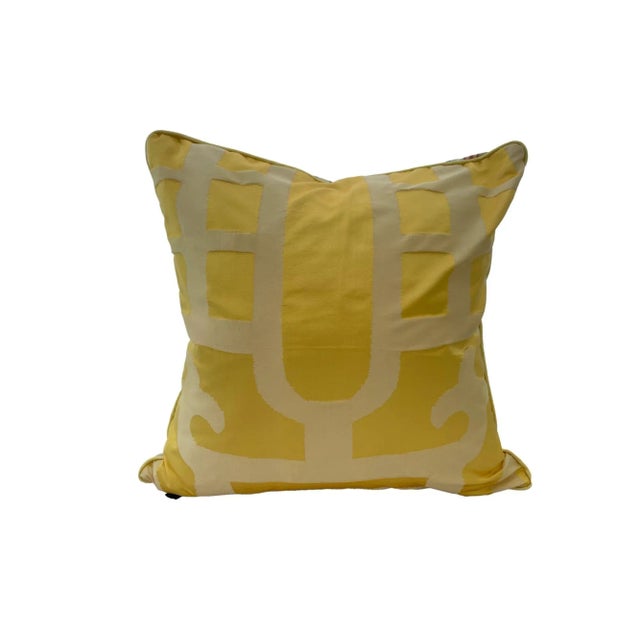 2010s Yellow Silk Throw Pillow Cover For Sale - Image 5 of 5