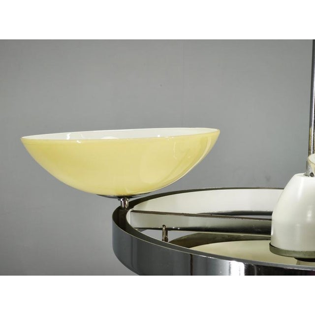 Czech Art Deco Opaline Glass Chandelier, 1940s For Sale - Image 11 of 16