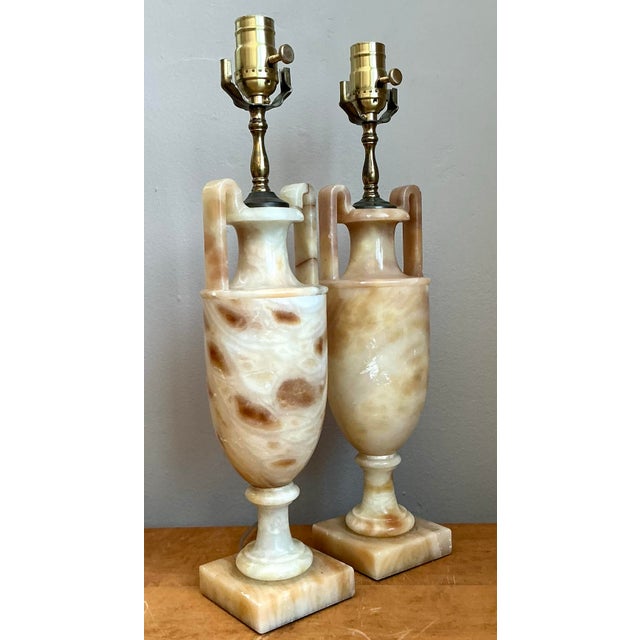 Vintage Onyx Urn Lamps - A Pair For Sale - Image 12 of 12