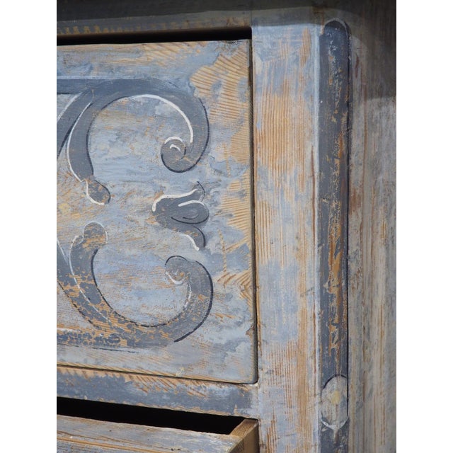Light Blue Painted and Distressed Sauteuse Commode From Southern Germany For Sale - Image 10 of 18