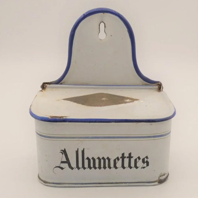 Paint Enamelled Matches Container, France 1900s For Sale - Image 7 of 7