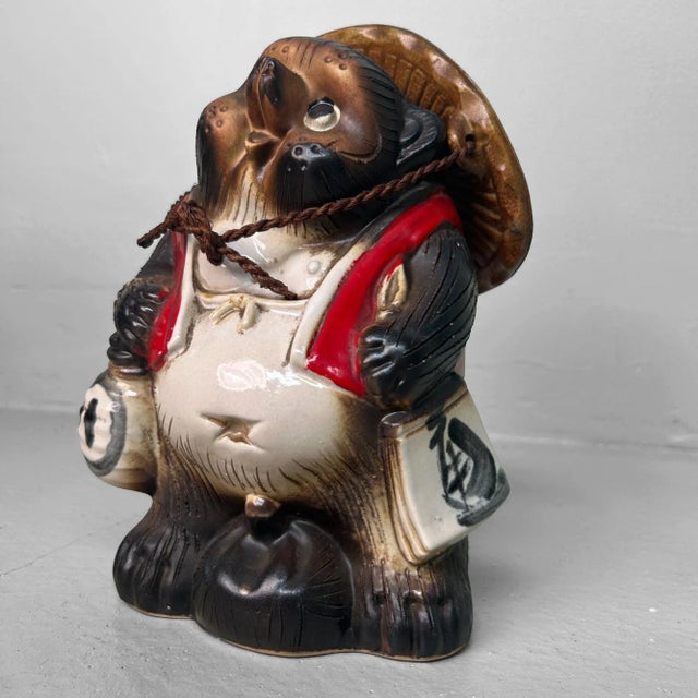 1960s Vintage Ceramic Tanuki Figurine, 1960s For Sale - Image 5 of 10