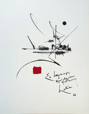 Georges Mathieu, Composition, 1966, Original Lithograph