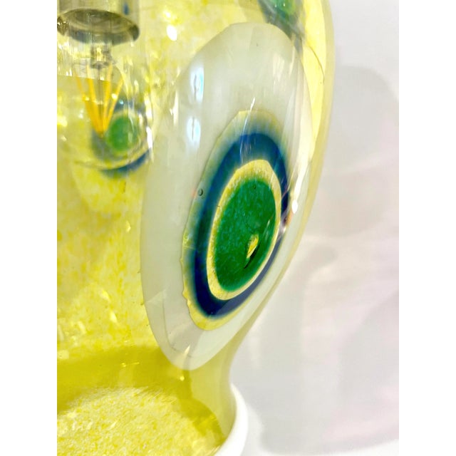 Yellow Bespoke Italian Organic Yellow Green White Tulip Murano Glass Pendant Light For Sale - Image 8 of 13