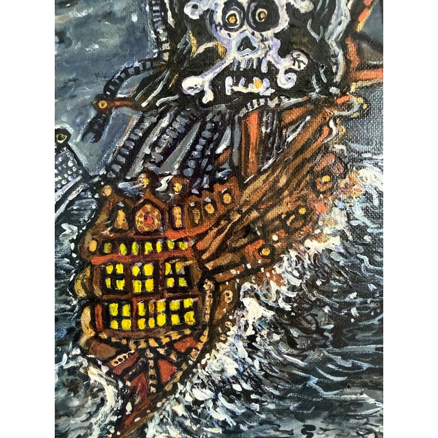 “Haunted Pirate Ship” is an original acrylic painting on canvas by contemporary artist Serg Graff, transforming the...
