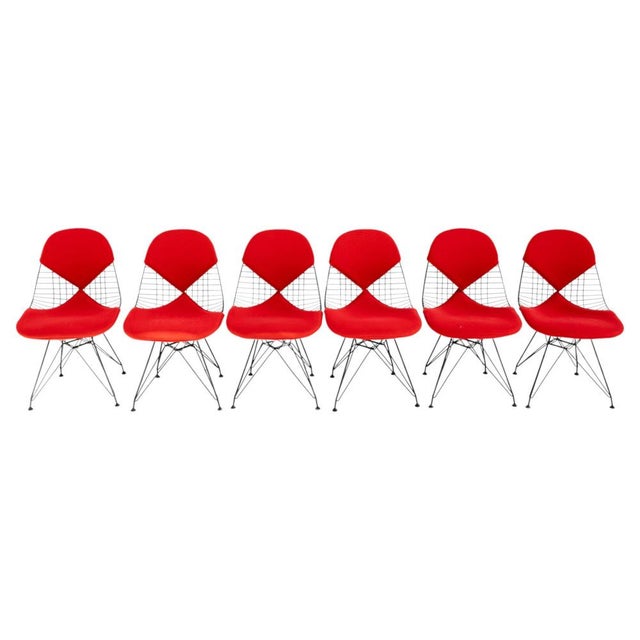 Black Wire Chairs attributed to Charles & Ray Eames for Herman Miller, 1970s, Set of 6 For Sale - Image 8 of 8