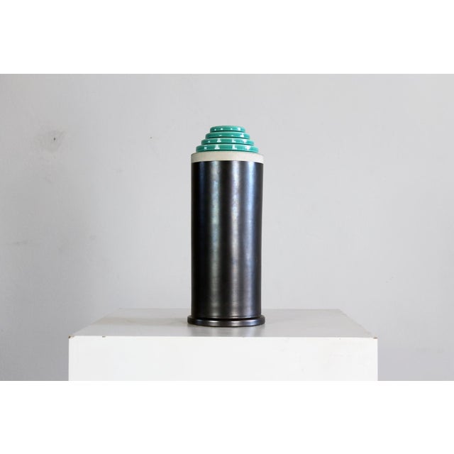 Ettore Sottsass Stepped Series Vase in Enameled Ceramic by Ettore Sottsass, 1990s For Sale - Image 4 of 9