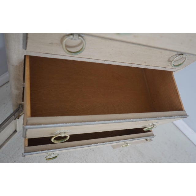Baker Furniture Company Baker Paint Decorated 4 Drawer Tall Chest For Sale - Image 4 of 18
