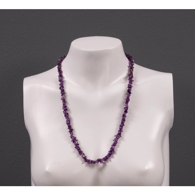 Vintage Fashion Gemstone Necklace with Violet Amethyst Quartz, 1980s For Sale - Image 9 of 10