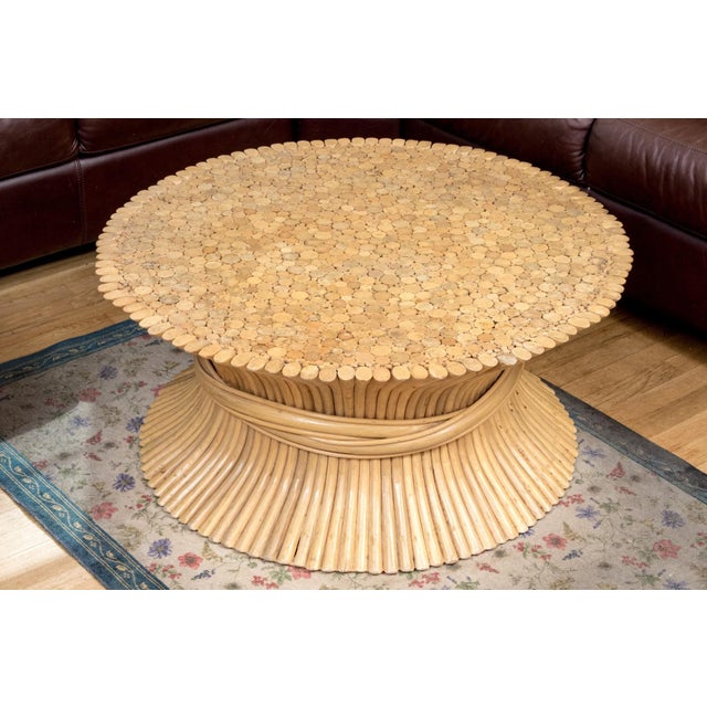 Mid-Century Wheatsheaf Coffee Table Attributed To John McGuire A fabulous mid-century coffee table attributed to John...