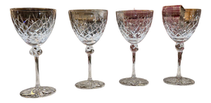 Crystal Stemmed Bolero Model Glasses from Daum, Set of 4