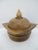 Vintage 1976 Hand Turned Wood Geometric Circular Box With Dome Lid For Sale - Image 4 of 10