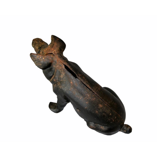 19th Century 19th Century American Sculptural Black Cast Iron Piggy Bank For Sale - Image 5 of 9