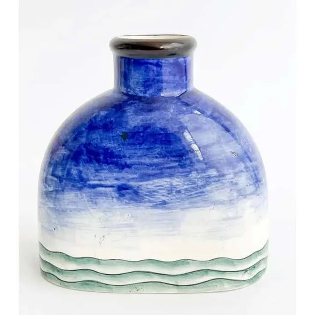Ceramic Gio Ponti for Richard Ginori Maritime Vase, Seascape With Boat, Italy, 1930 For Sale - Image 7 of 8
