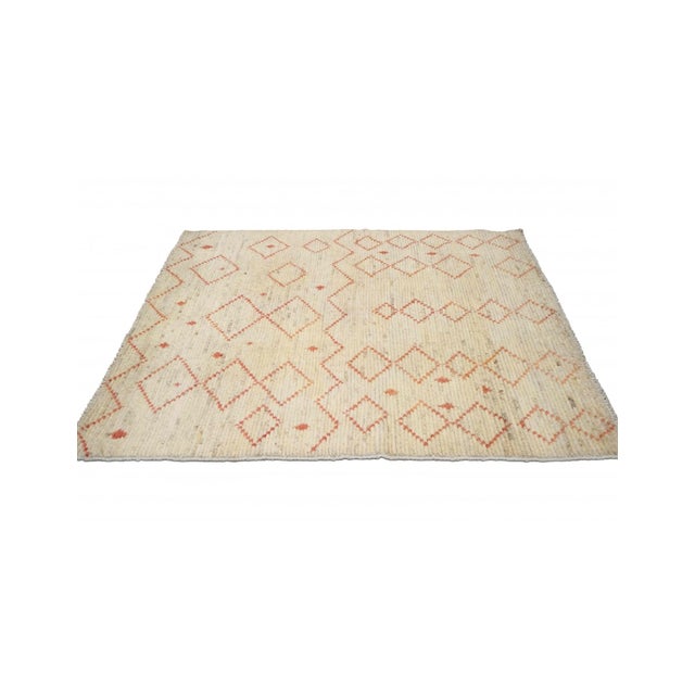 Hand knotted unique rug newly made in Afghanistan using hand spun wool.