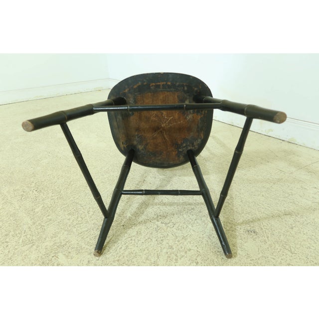Antique Early 19th C. Black Windsor Side Chair For Sale - Image 9 of 11
