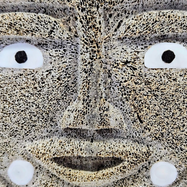 Contemporary John “Boy” Weyiouanna Inupiat Whale Bone “Sun Face” Sculpture – Shishmaref, Alaska For Sale - Image 3 of 11