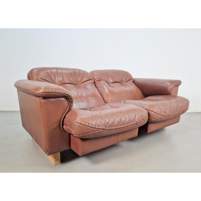 1970s DS101 Two-Seater Sofa in Leather from de Sede, 1970s For Sale - Image 5 of 17