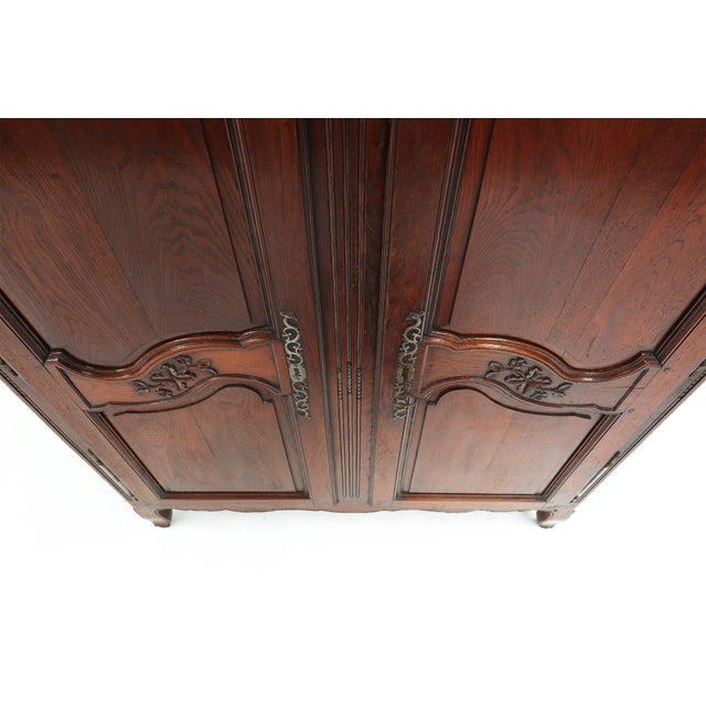 Large French Louis XVI Carved Bridal Wardrobe, 1850s For Sale - Image 12 of 18