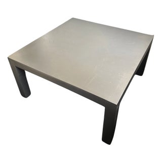 Square Brushed Stainless Steel Coffee Table, France, 1970s For Sale
