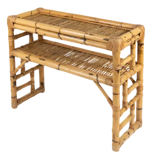 Midcentury Modern Bamboo and Rattan Console Table from Vivai Del Sud, 1970s