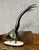 Rochard: Art Nouveau sculpture of a pheasant with a brown and silver patina Oval base in two tones (black and white)...