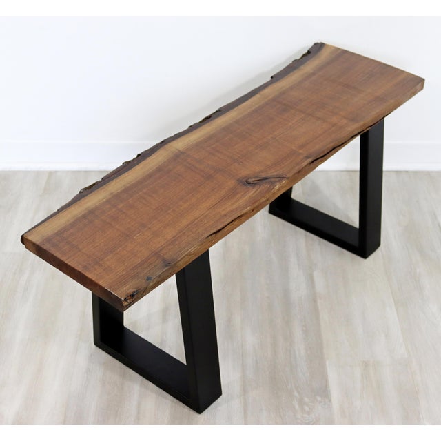 Contemporary Rectangular Live Edge Wood Hairpin Metal Coffee Table Chairish