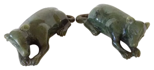 Chinese Jadeite Carved Rats - a Pair