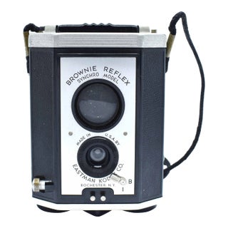 Vintage Mid 20th Century Kodak Brownie Reflex Synchro Model by Eastman Kodak Usa With Box For Sale