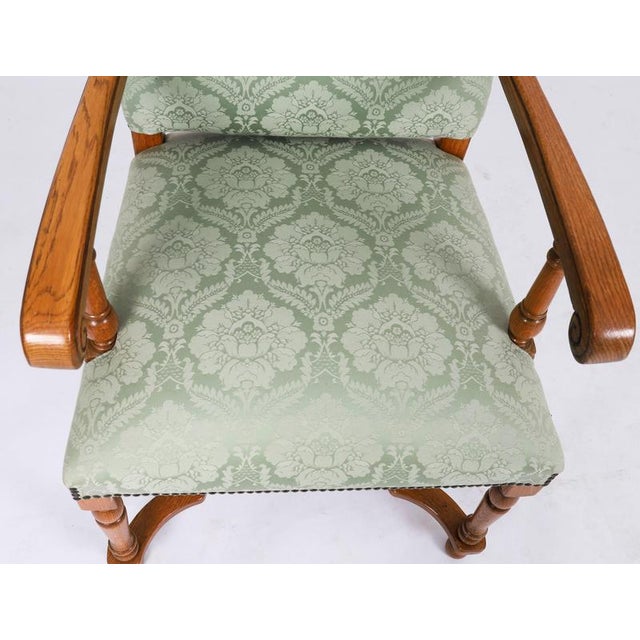 Wood Vintage High Back Dining Chairs in Oak, Set of 8 For Sale - Image 7 of 18