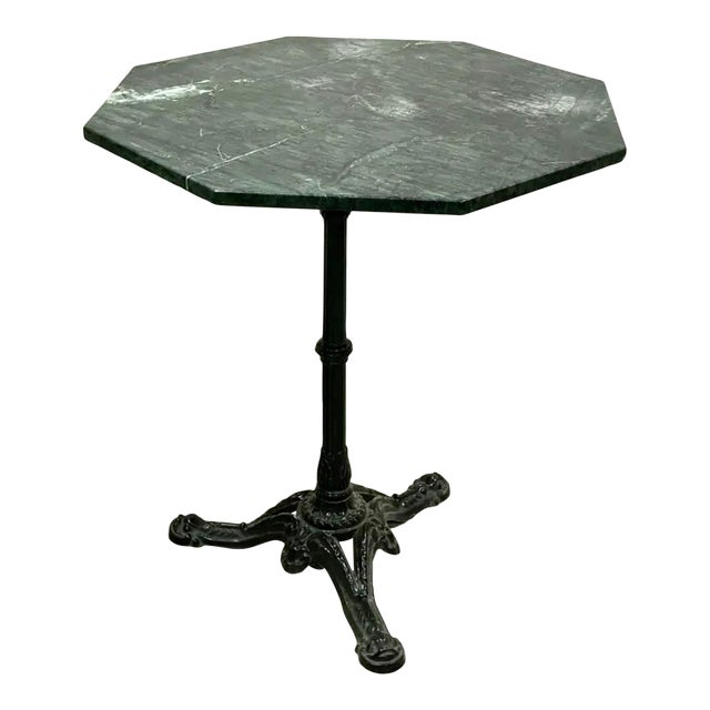 1970s Octagonal Green Marble Bistro Table For Sale