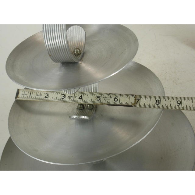 Gray 19th Century Serving Tray Mullti-tear Hand Wrought Aluminum Mid Century Modern For Sale - Image 8 of 12