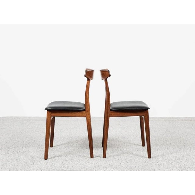 1960s Mid-Century Danish Dining Chairs in Rosewood by Henning Kjaernulf for Bruno Hansen, 1960s, Set of 6 For Sale - Image 5 of 13