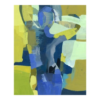 "Implied Bend" Original Abstract Figure Acrylic Painting by Donna Weathers on Cradled Wooden Panel - 8" X 10" For Sale