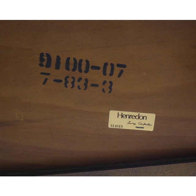 Henredon Oak Campaign Style 1 Drawer Writing Desk For Sale - Image 18 of 18