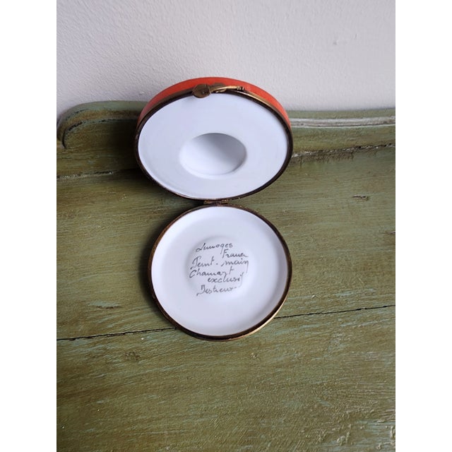 Fun colorful French Limoges porcelain sombrero form box.