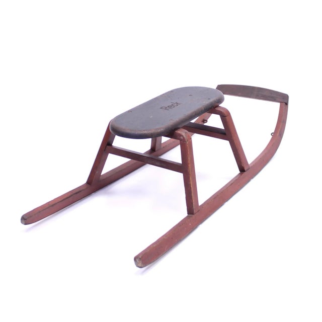 Vintage Wooden Sled, 1940s For Sale - Image 11 of 17