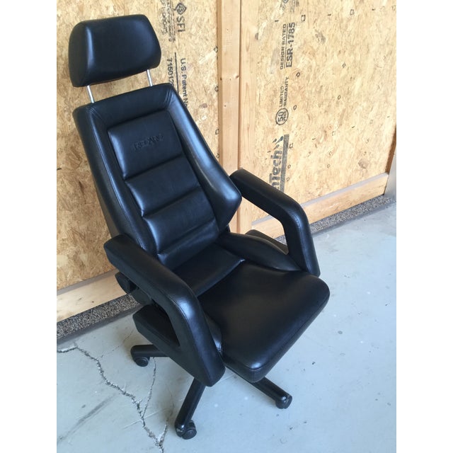 Vintage Black Leather Recaro Executive Chair Chairish