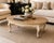 French Provincial Late 20th Century Belgian Transitional Oval Coffee Table in Honey Oak & Antique Ivory With Bookmatched Veneer Top For Sale - Image 3 of 4