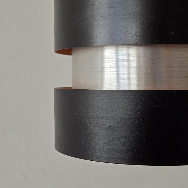 Black Scandinavian Eiffel Pendant Light in Steel by Jo Hammerborg for Fog & Morup, 1960s For Sale - Image 8 of 12