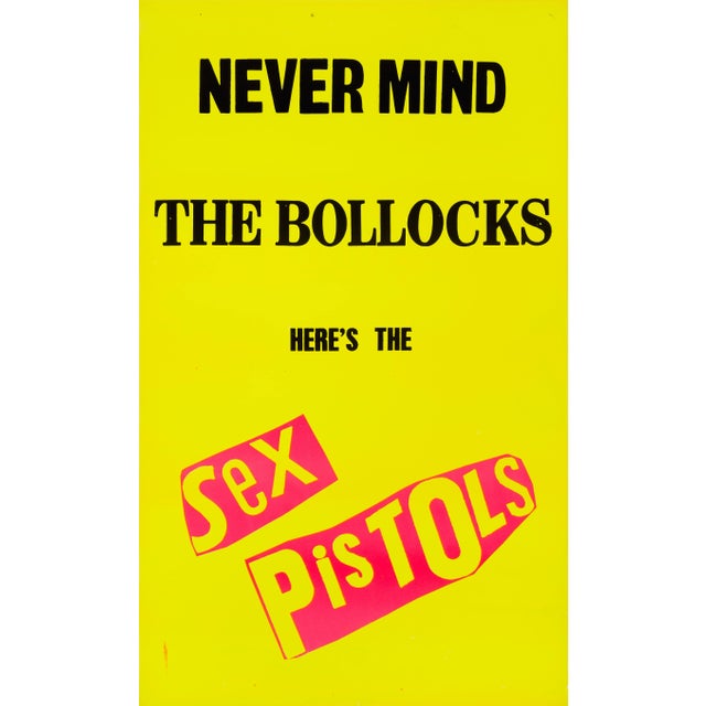 Sex Pistols Never Mind the Bollocks UK Promo Poster attributed to Jamie Reid, 1977 For Sale - Image 4 of 4