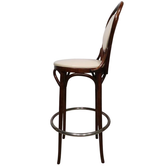 Thonet Pr. Bar Height Bentwood Stools by L & B Products Corp. After Thonet C 1981 For Sale - Image 4 of 14