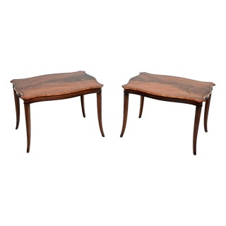 Vintage Regency Inlaid Side Tables, 1930, Set of 2 For Sale