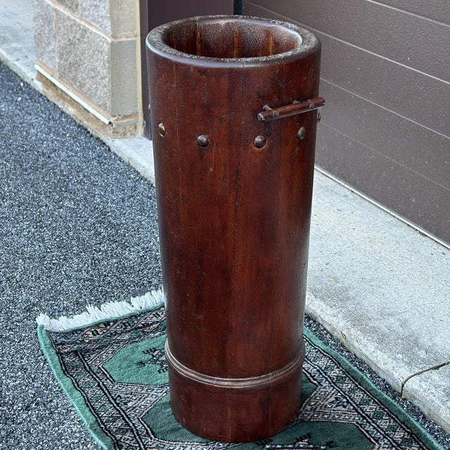 Antique Rustic Wooden Cane or Umbrella Stand For Sale In Philadelphia - Image 6 of 12